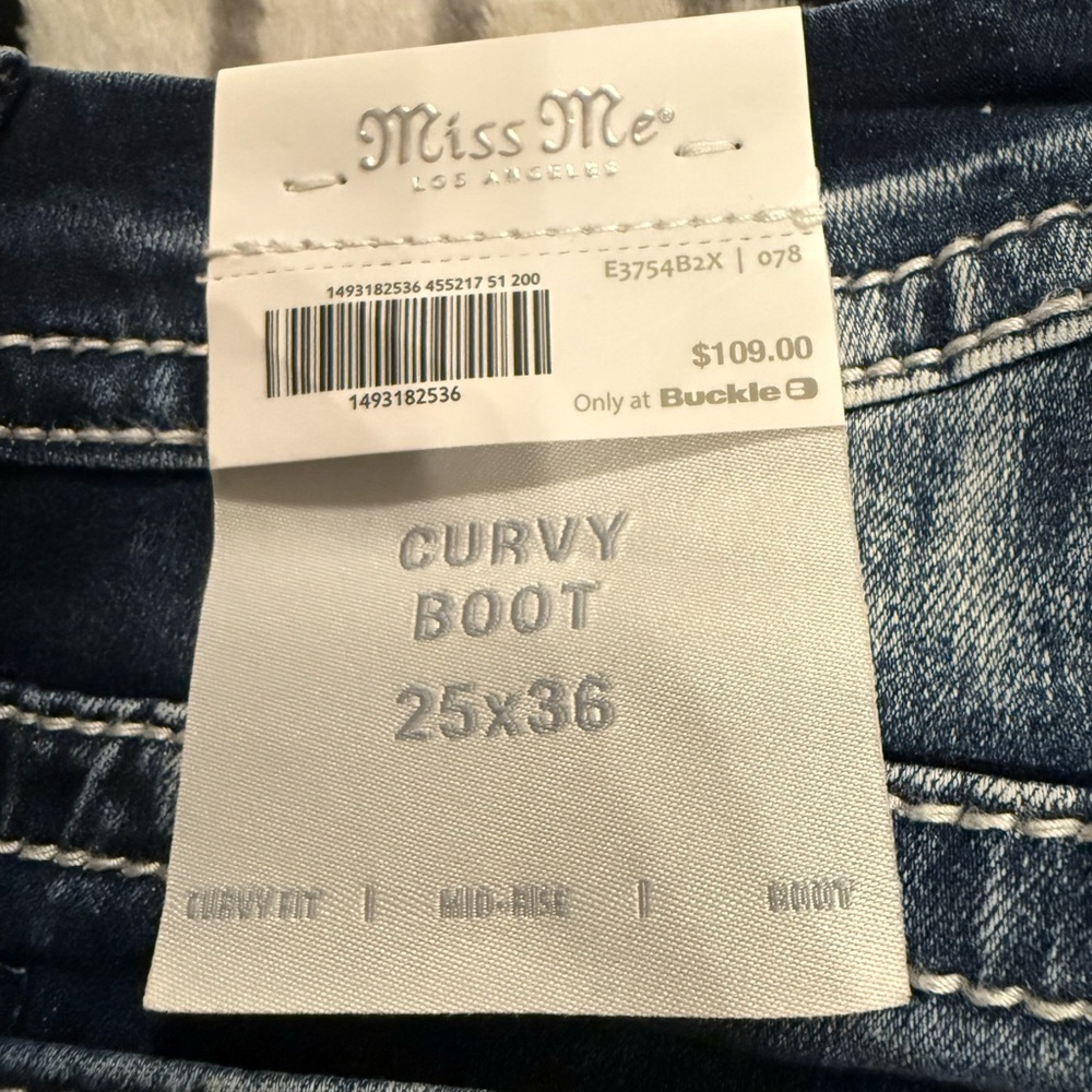 Miss Me Blue Boot Cut Jeans Classic Style - Picture 6 of 15